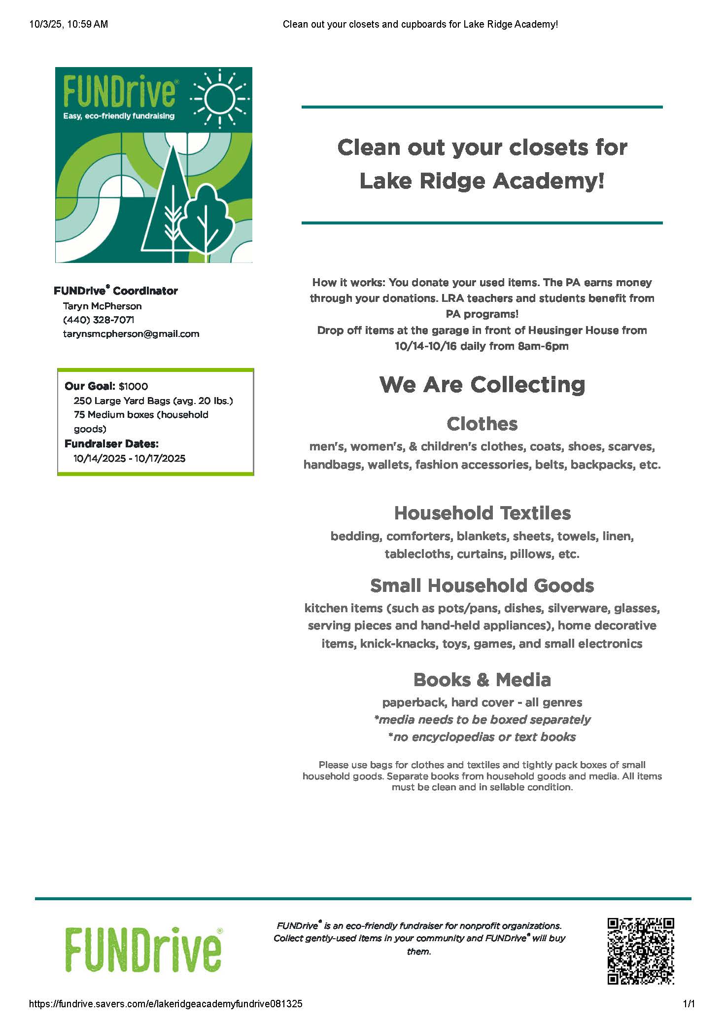 Featured image for “Fall FUNDrive 2025”